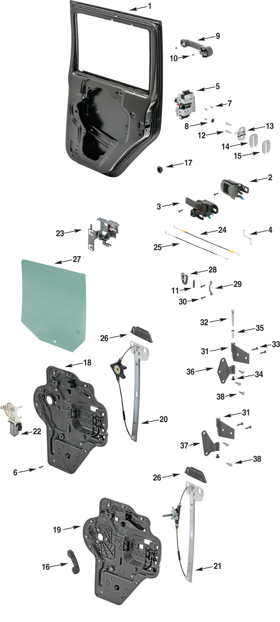 jeep tj door parts diagram