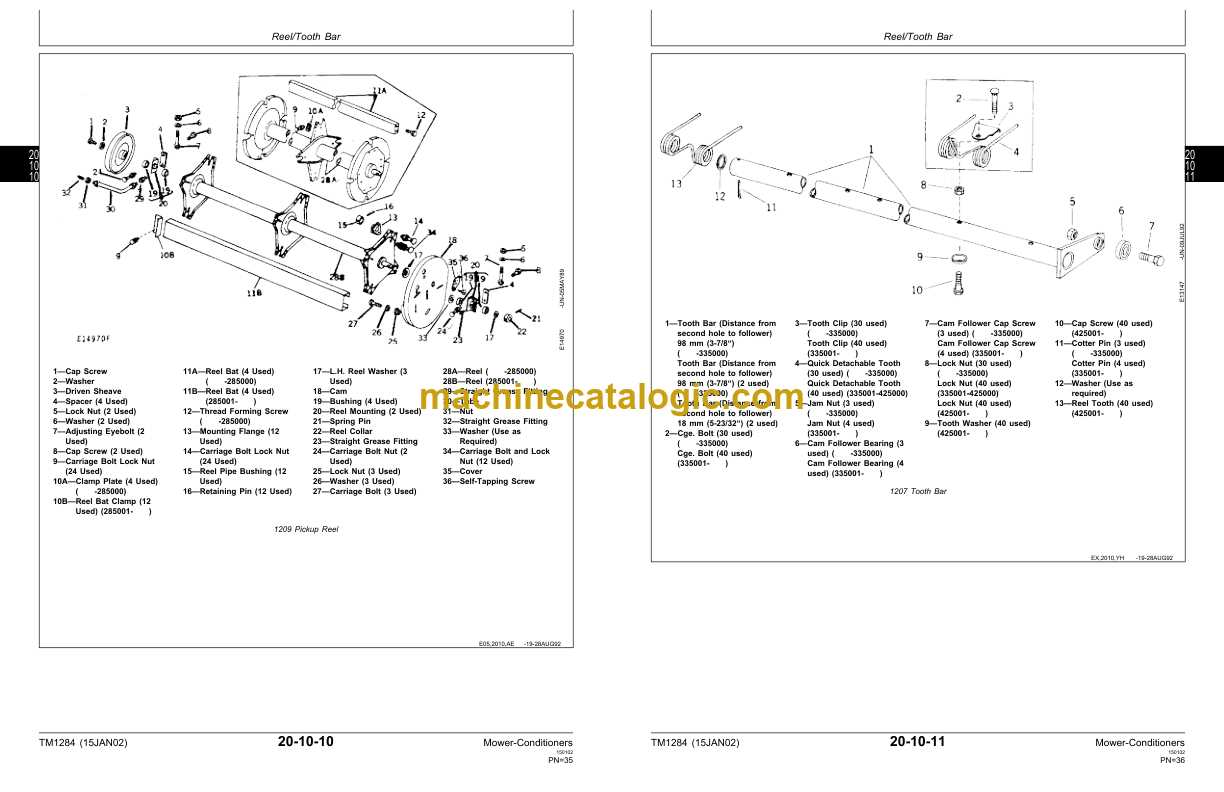 john deere 1209 parts diagram