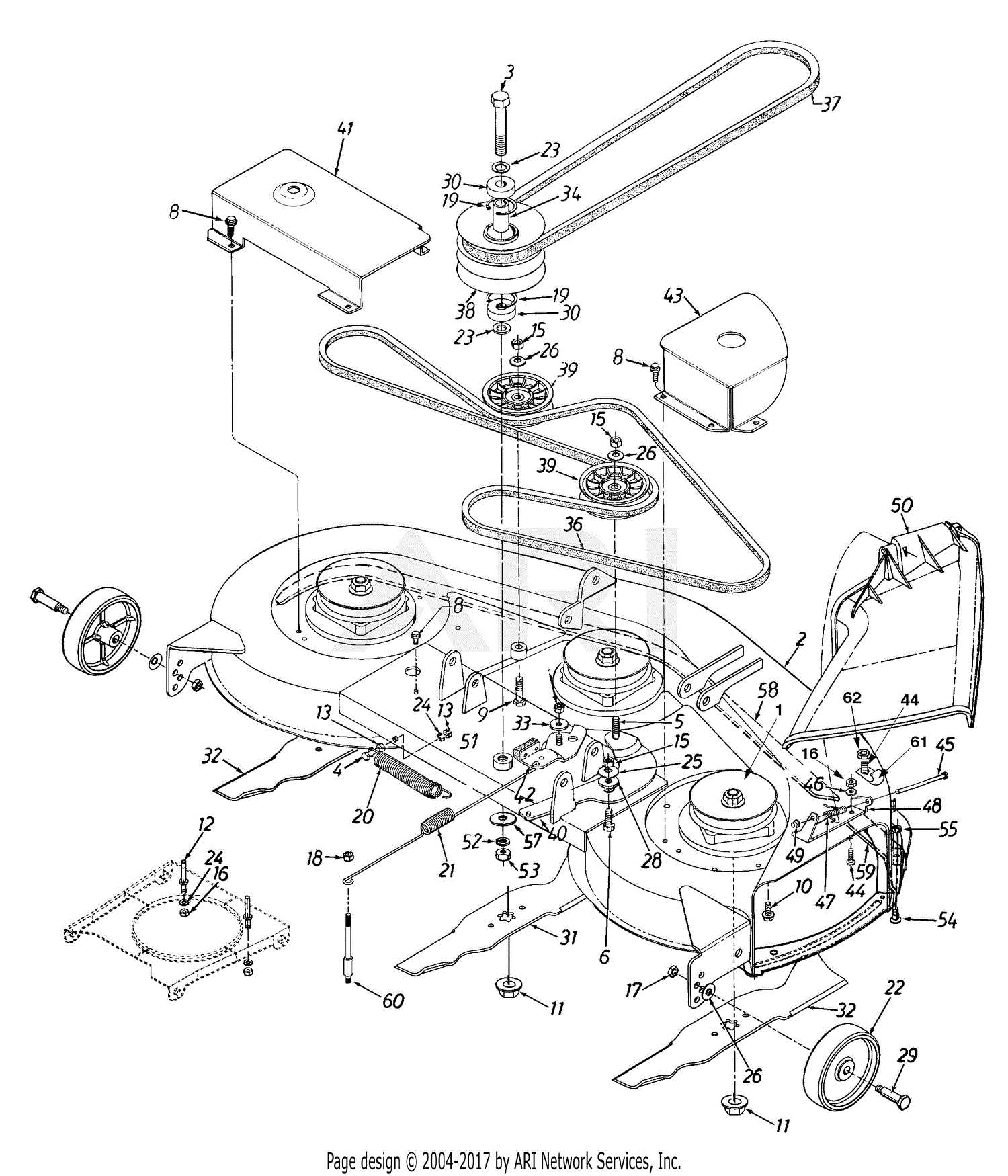 john deere 185 hydro deck parts diagram