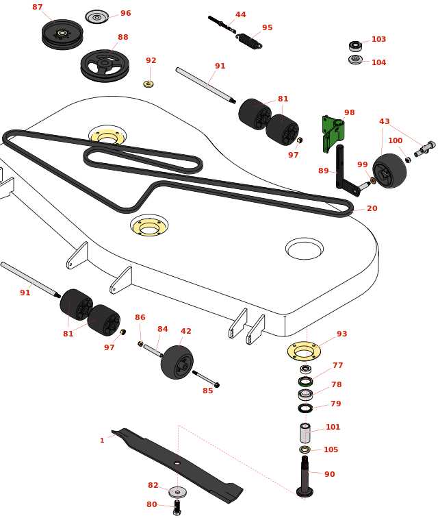 john deere 455 60 inch mower deck parts diagram