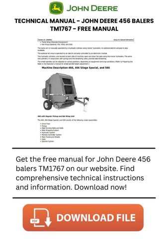 john deere 456 baler parts diagram