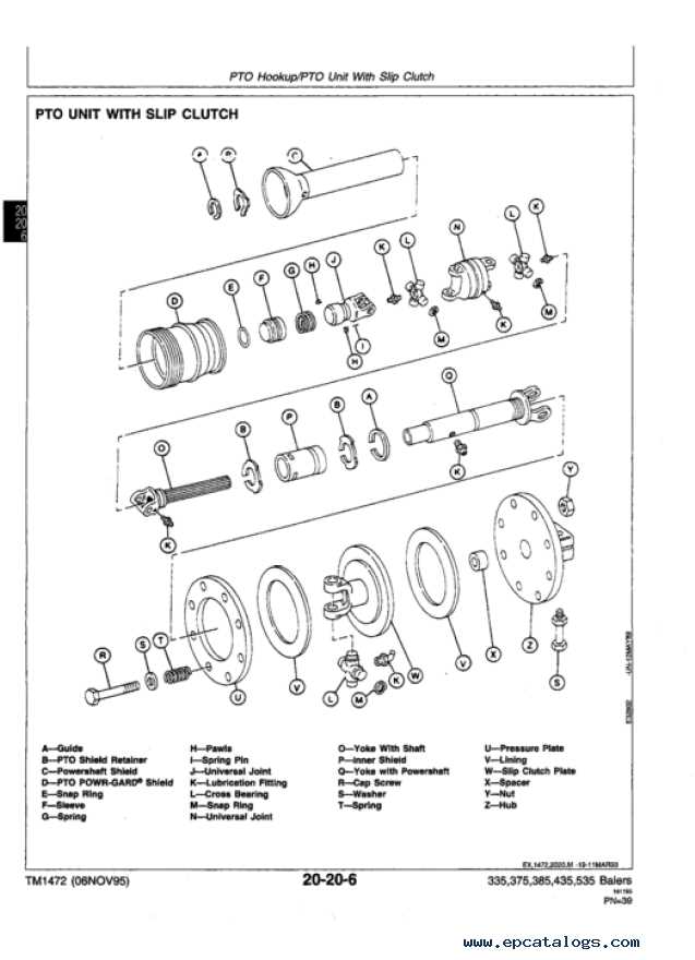 john deere 535 round baler parts diagram