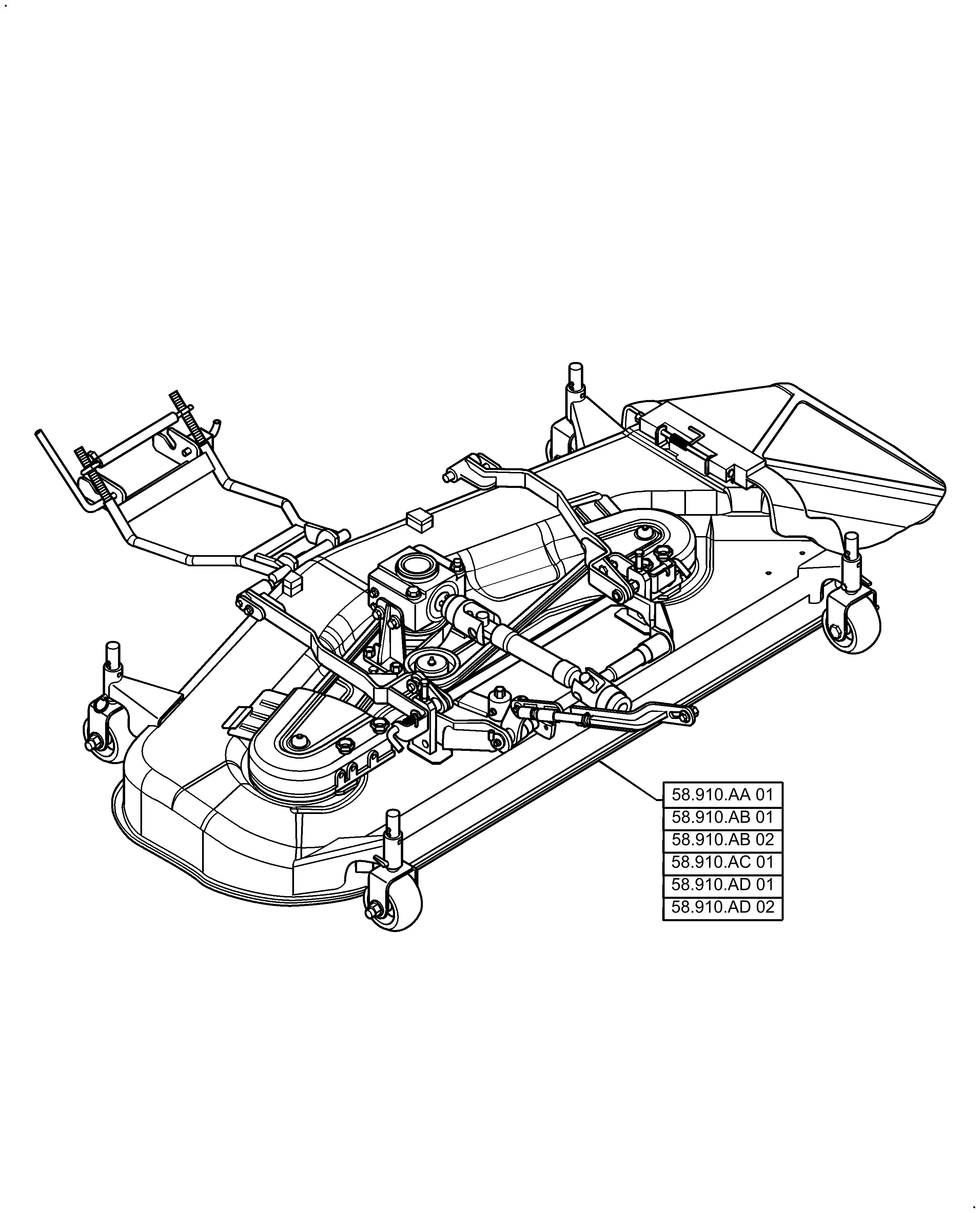 john deere 54 edge mower deck parts diagram