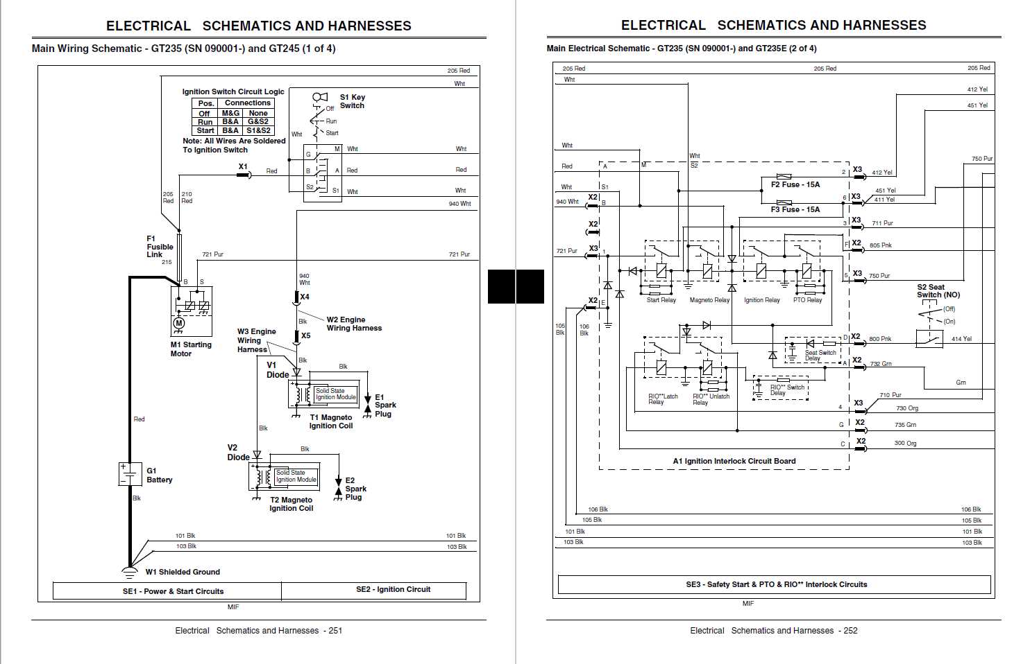 john deere gt245 parts diagram