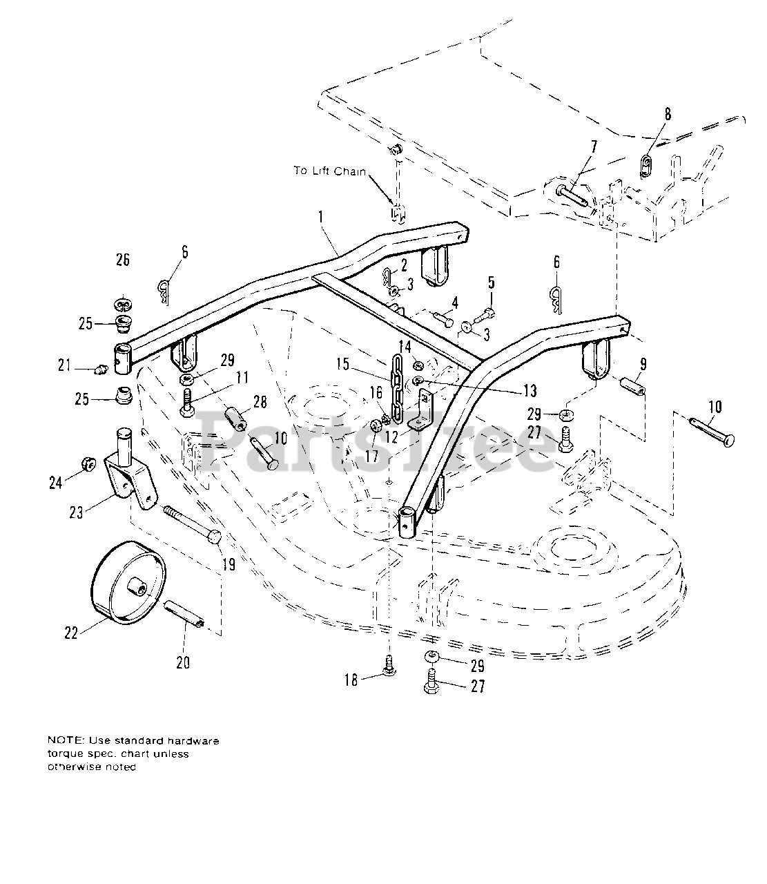 john deere l100 mower deck parts diagram