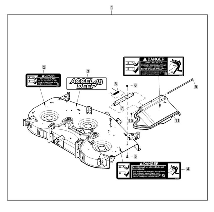 john deere mower deck parts diagram