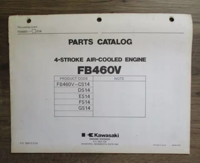 kawasaki fb460v parts diagram