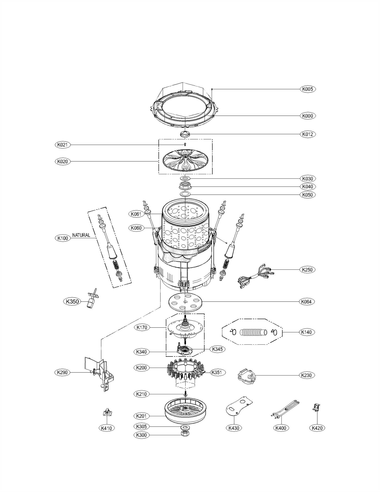 kenmore 800 series washer parts diagram