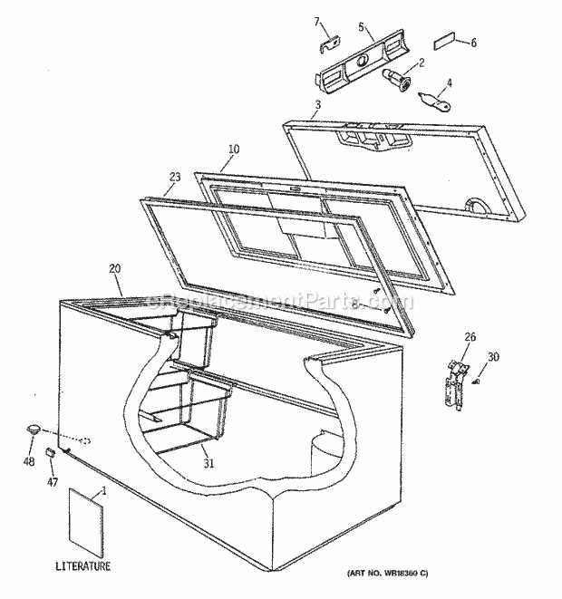 kenmore chest freezer parts diagram