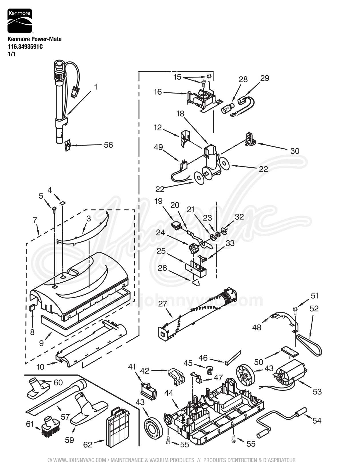 kenmore vacuum parts diagram