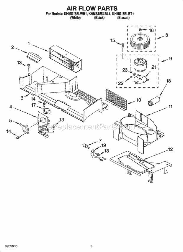 kitchenaid microwave parts diagram