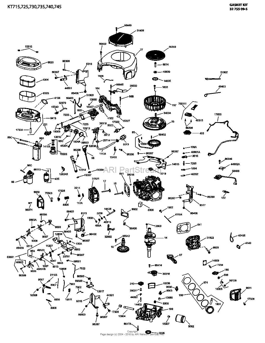 kohler motor parts diagram