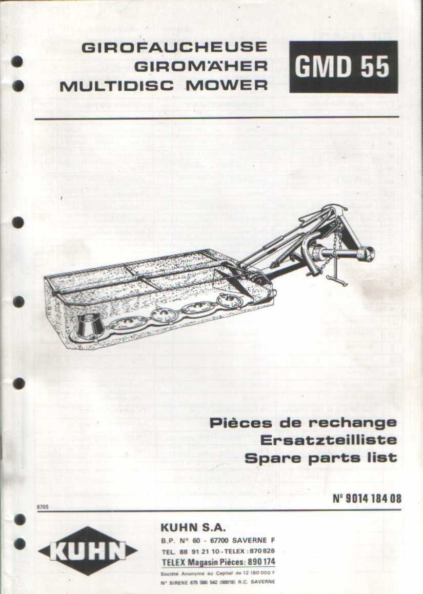 kuhn disc mower parts diagram