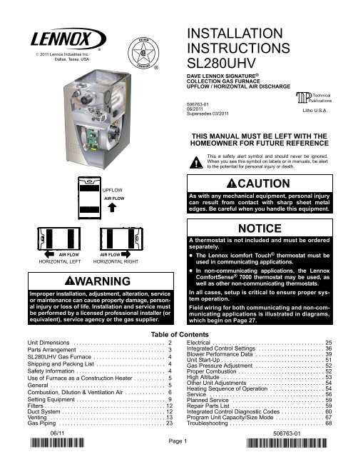 lennox furnace parts diagram