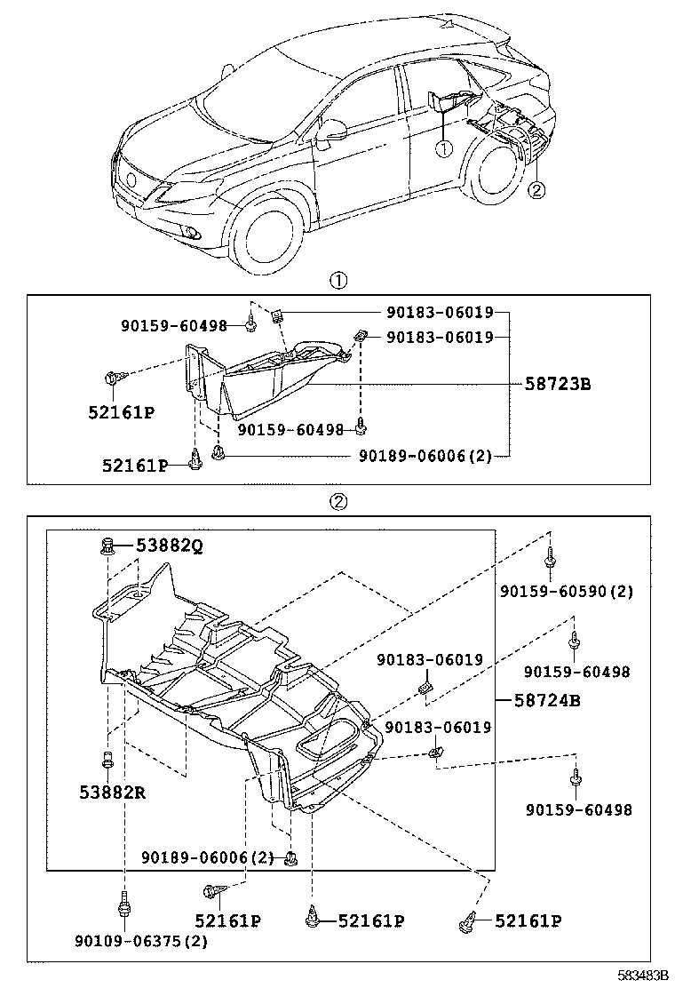 lexus rx 350 body parts diagram