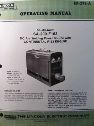 lincoln sa 200 parts diagram