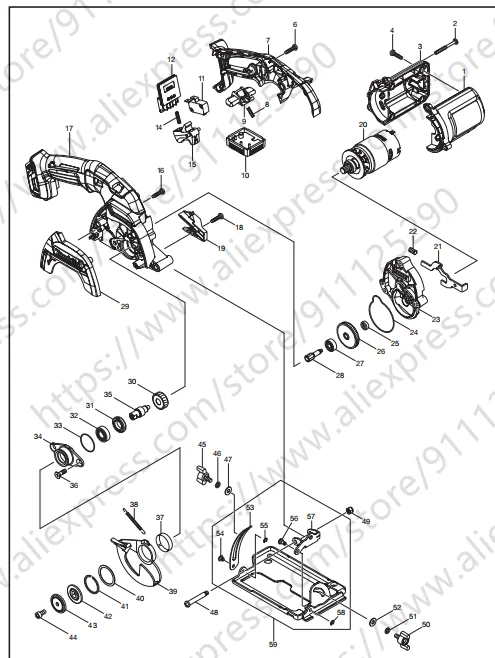 makita dhp481 parts diagram