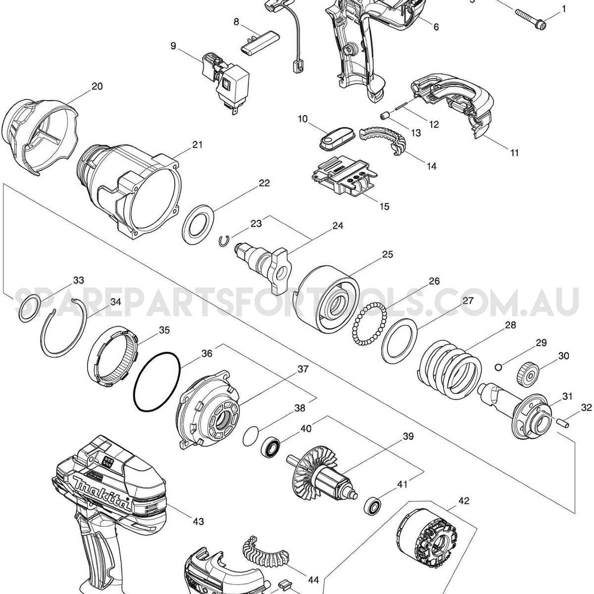 makita impact driver parts diagram