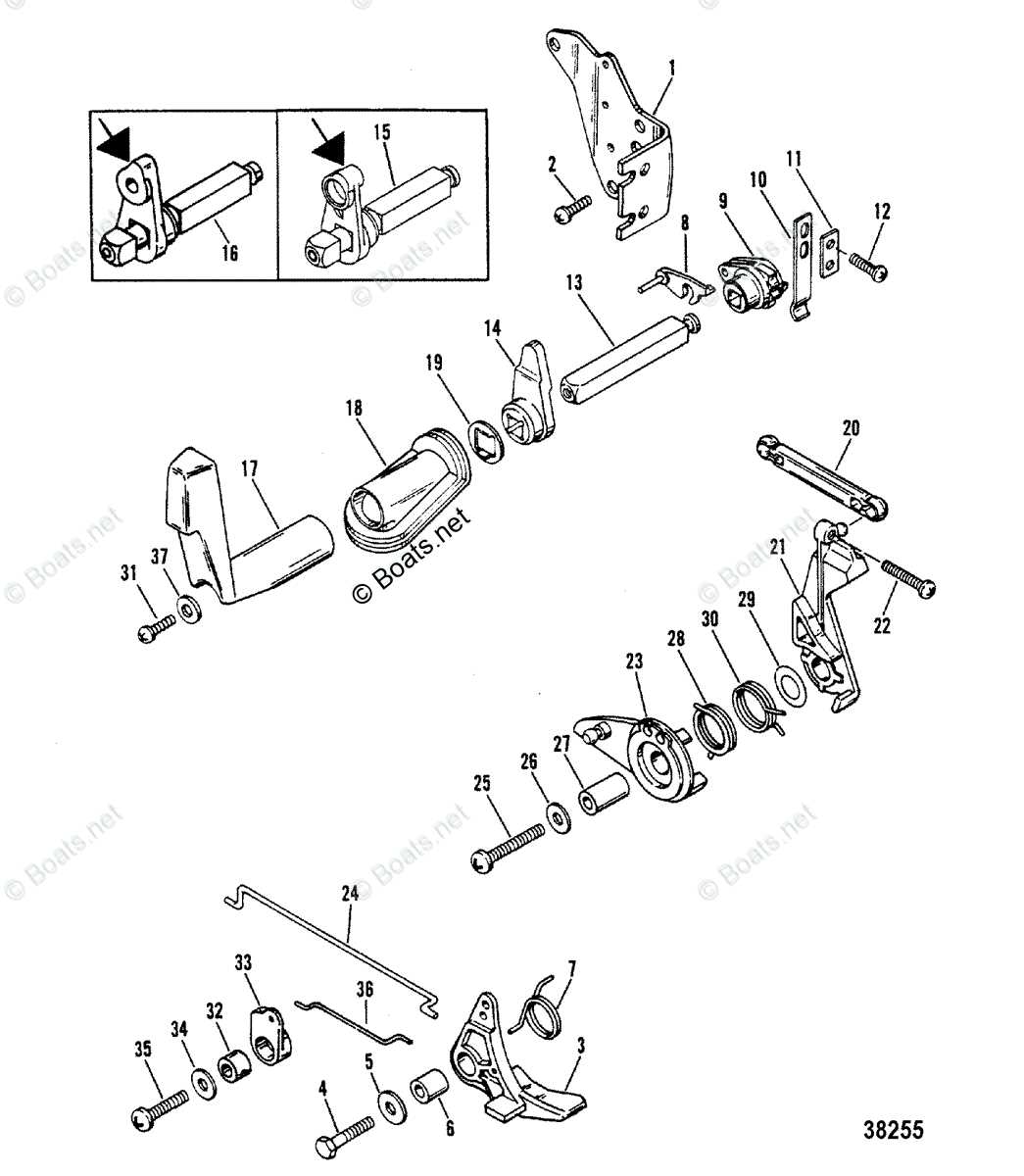 mariner 20 hp outboard parts diagram