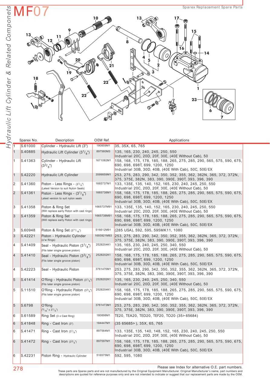 massey ferguson 250 parts diagram