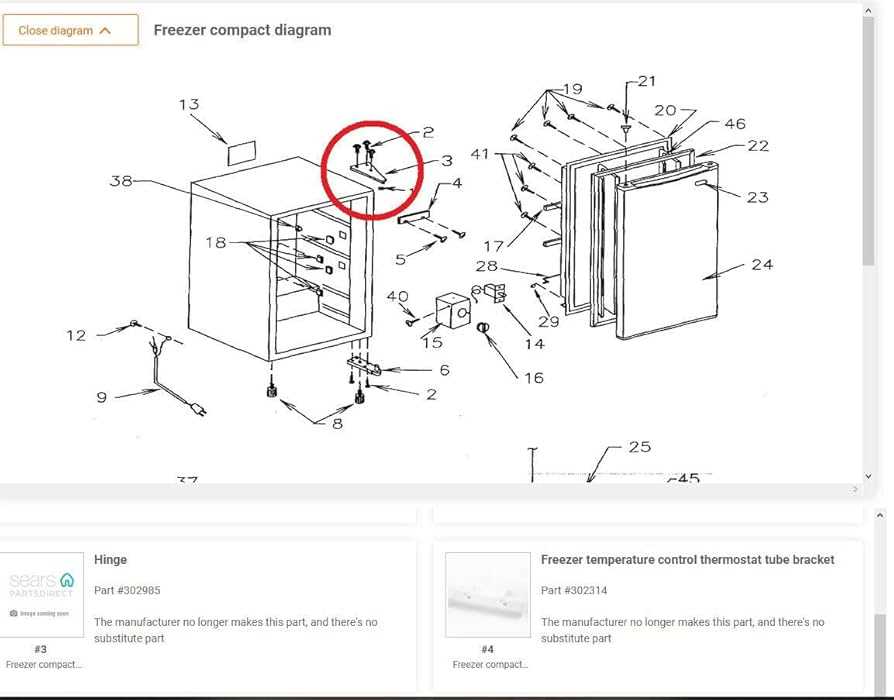 mini fridge parts diagram