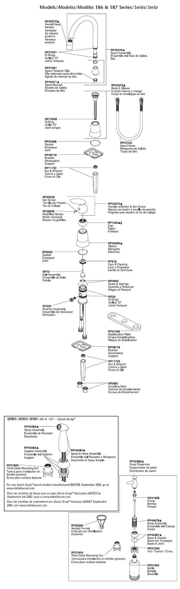 moen single handle kitchen faucet parts diagram