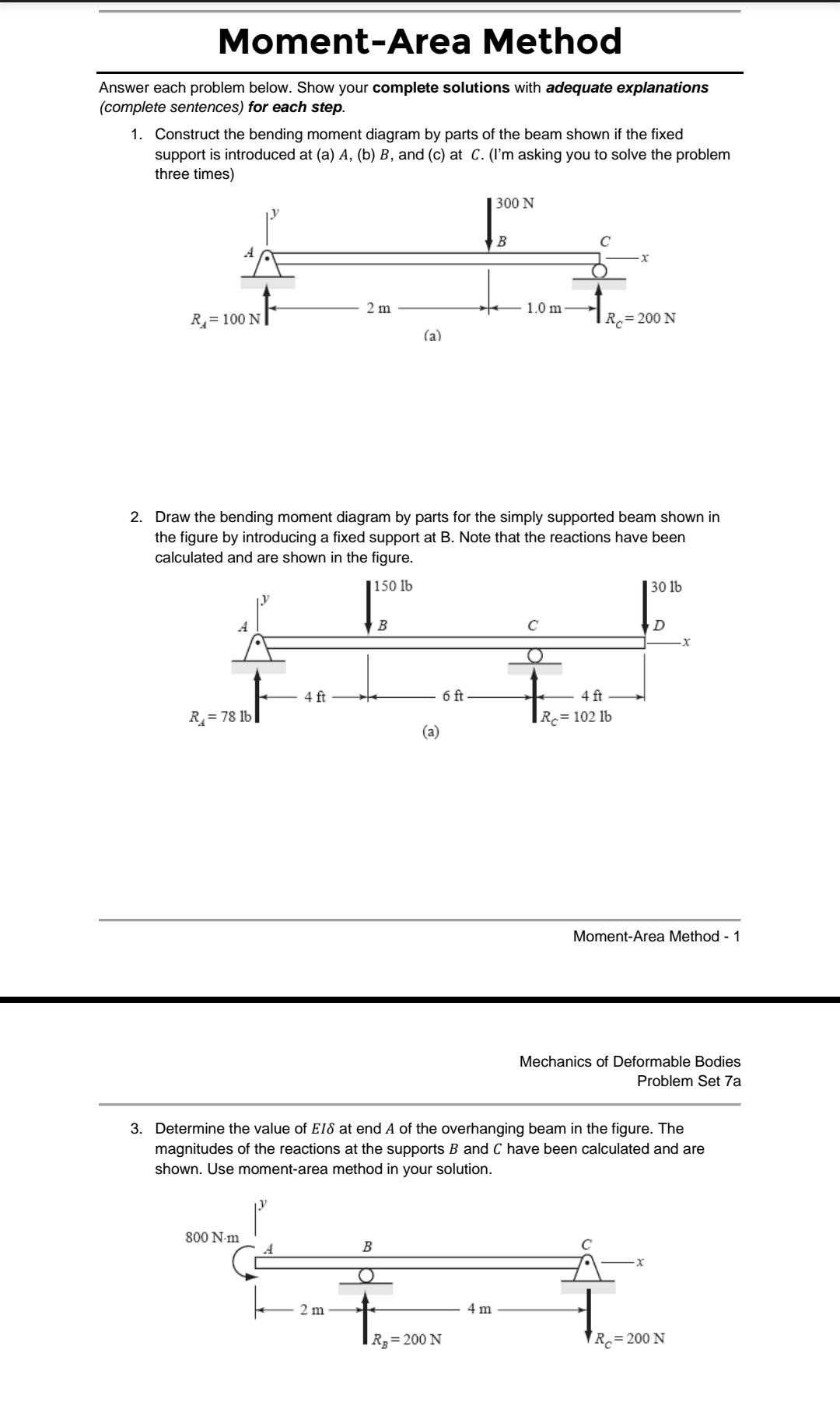 moment diagram by parts