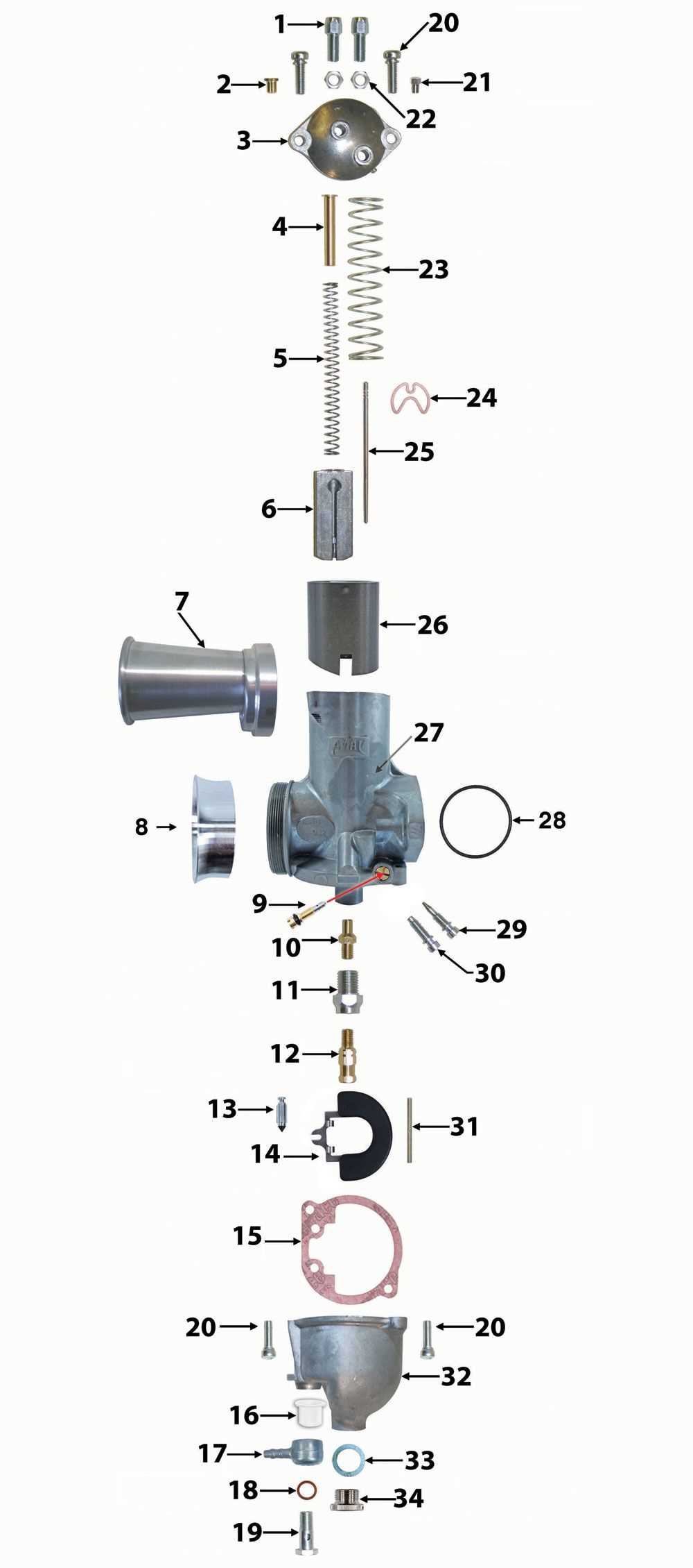 motorcycle carburetor parts diagram