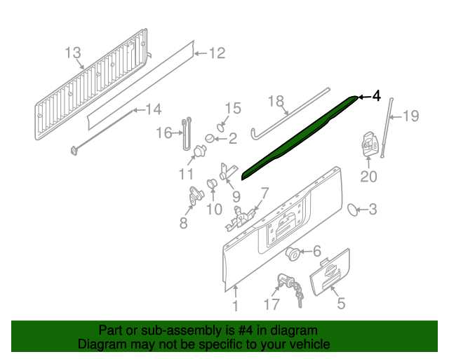 nissan titan tailgate parts diagram