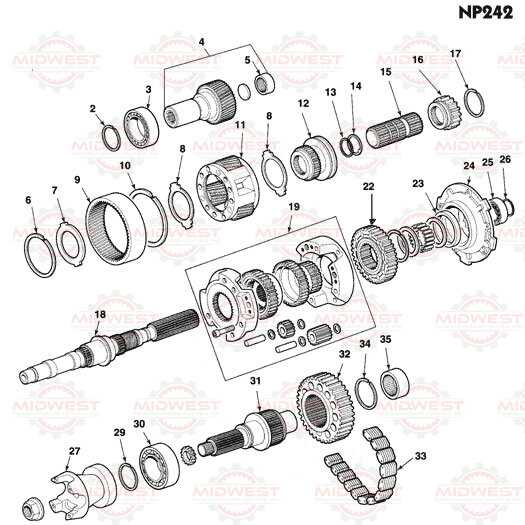 np246 transfer case parts diagram