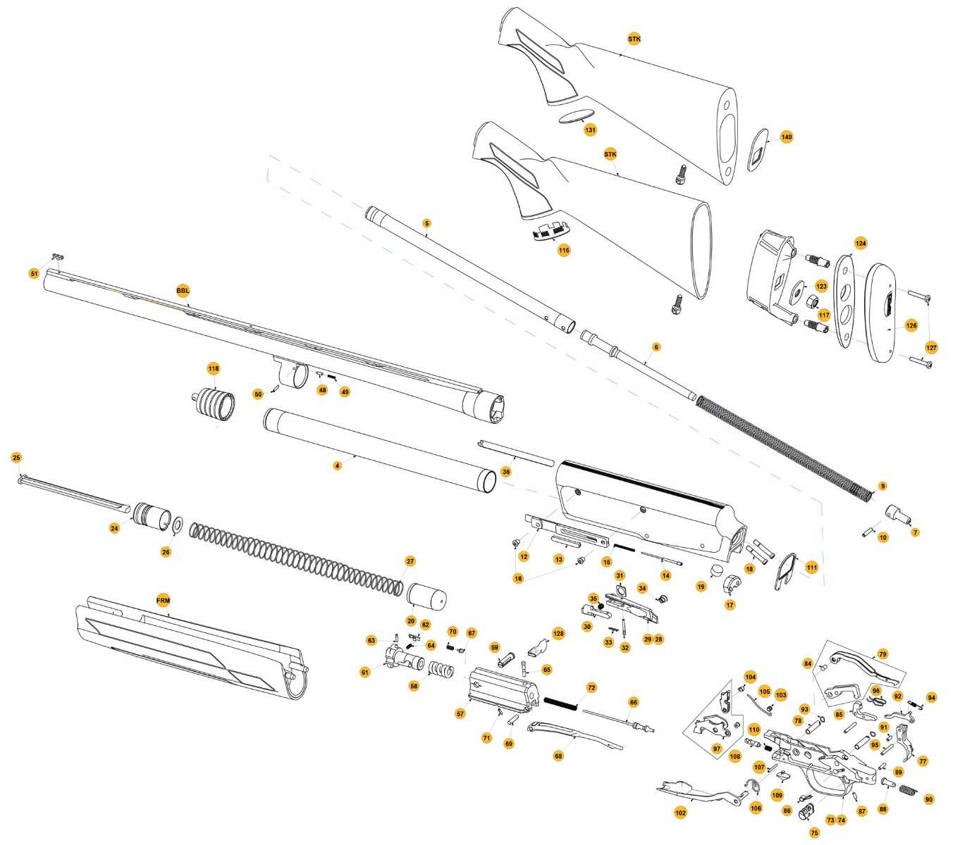 old browning a5 parts diagram