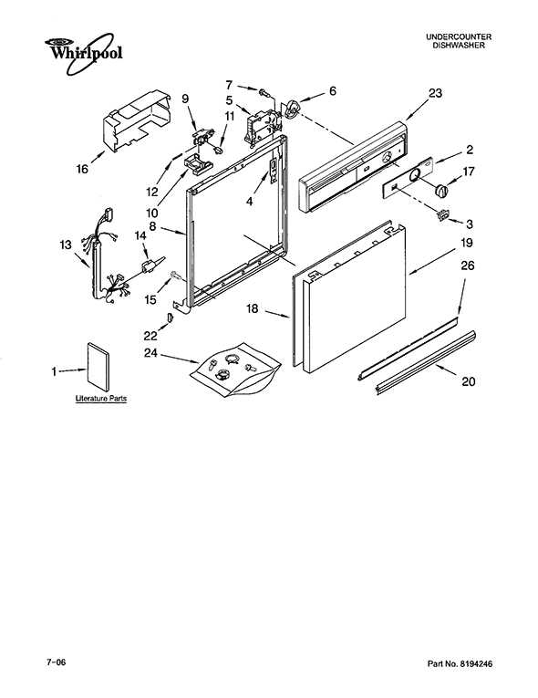 parts diagram whirlpool dishwasher