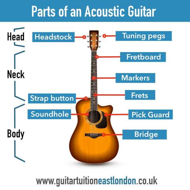 parts of a acoustic guitar diagram