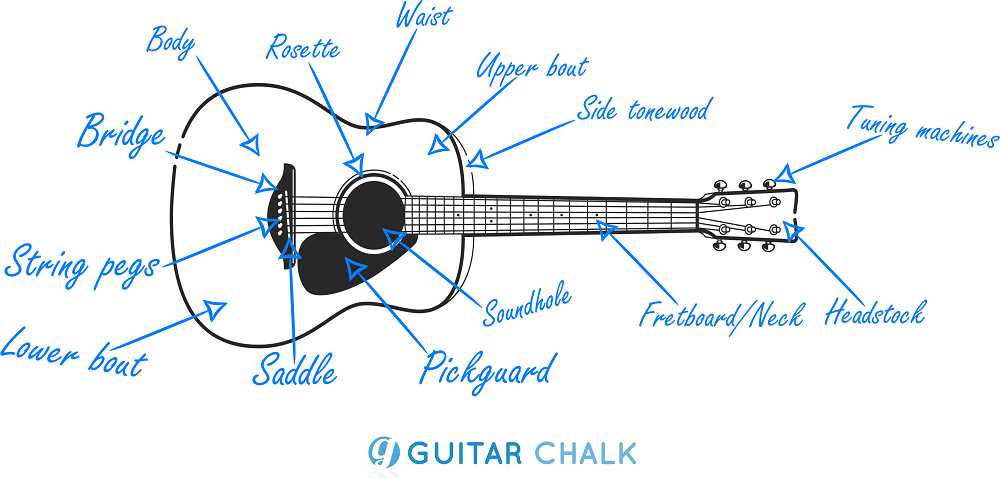 parts of a acoustic guitar diagram