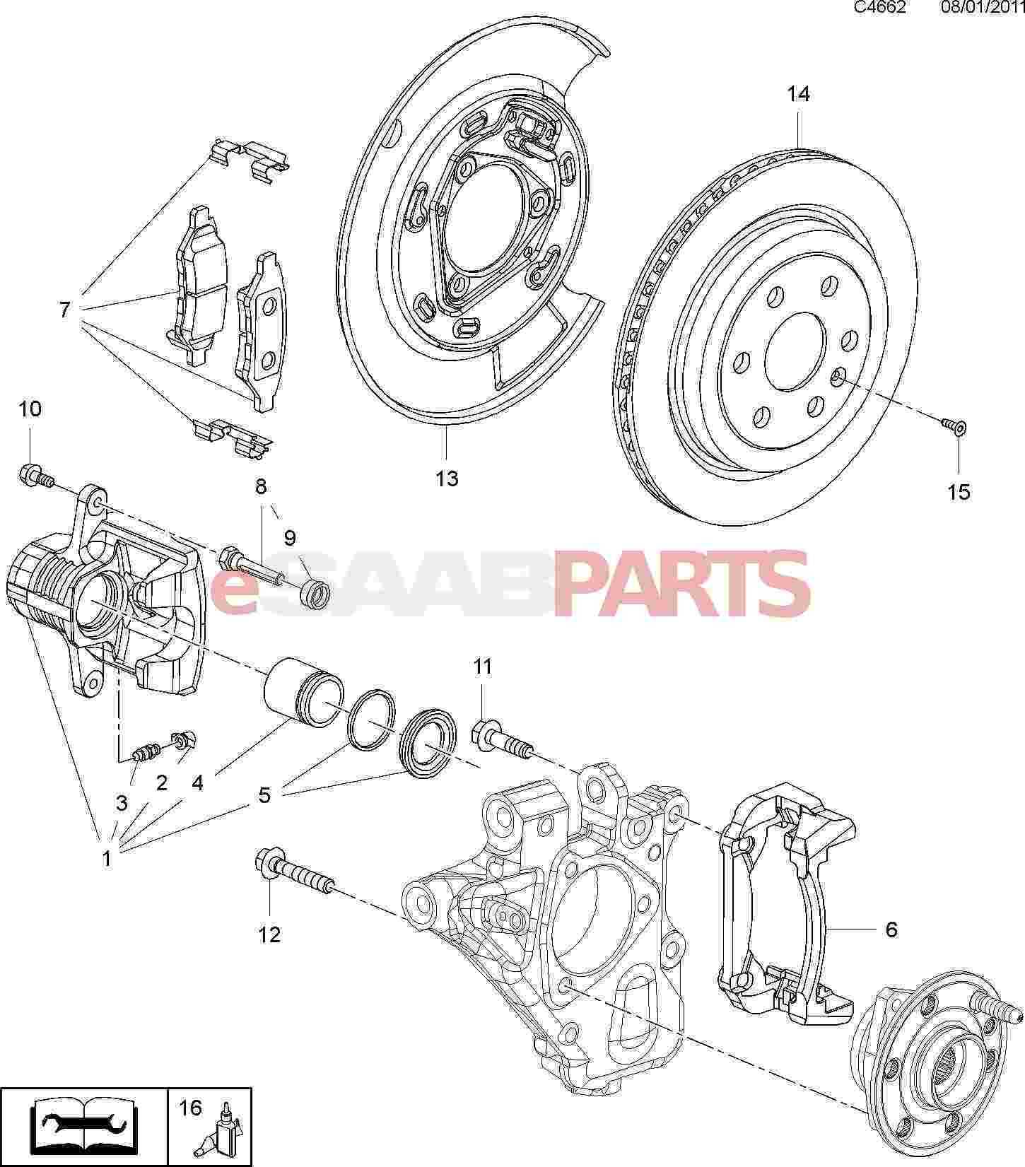 parts of a brake caliper diagram