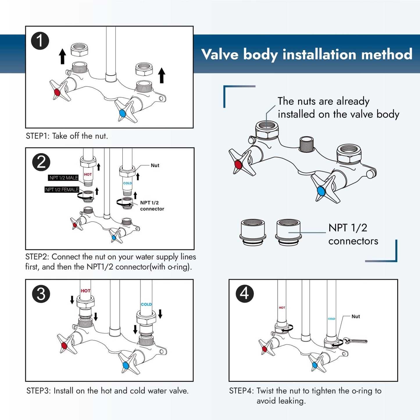 parts of a shower head diagram