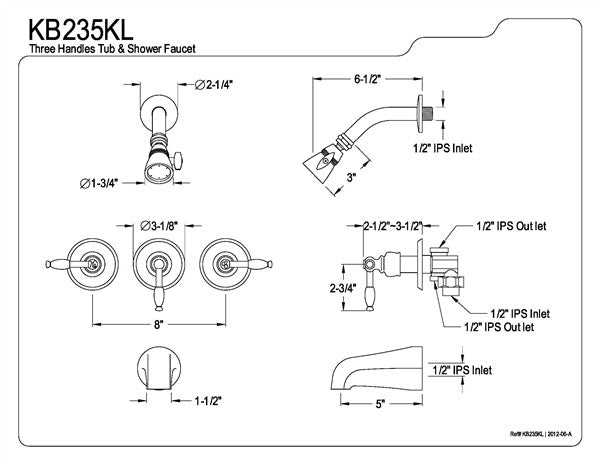 parts of a shower head diagram