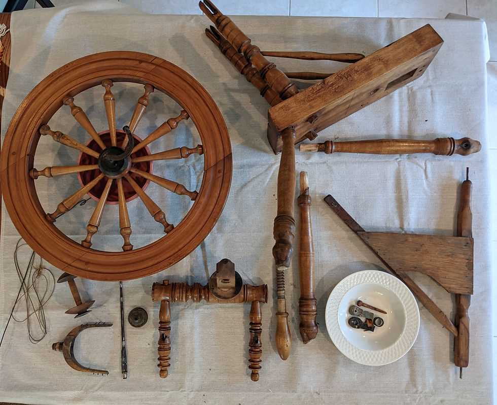 parts of a spinning wheel diagrams