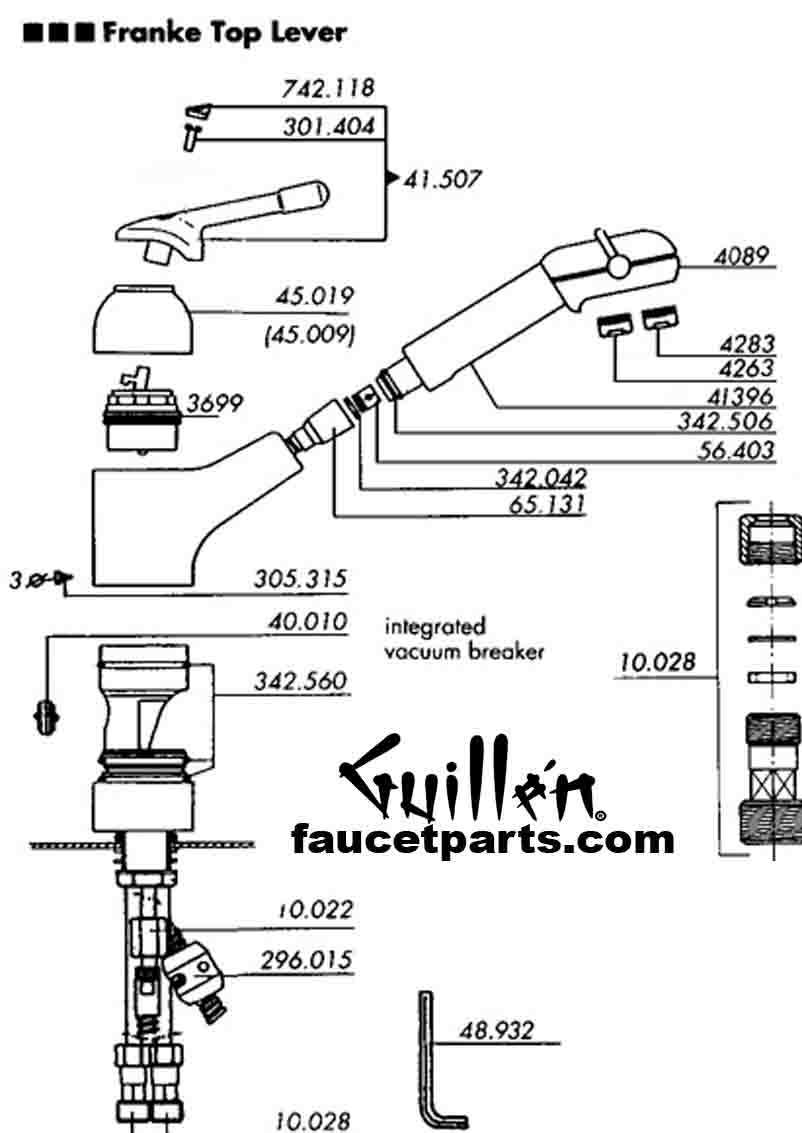 pfister faucet parts diagram