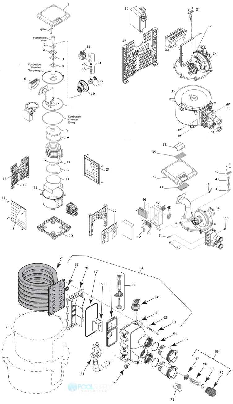 pool heater parts diagram