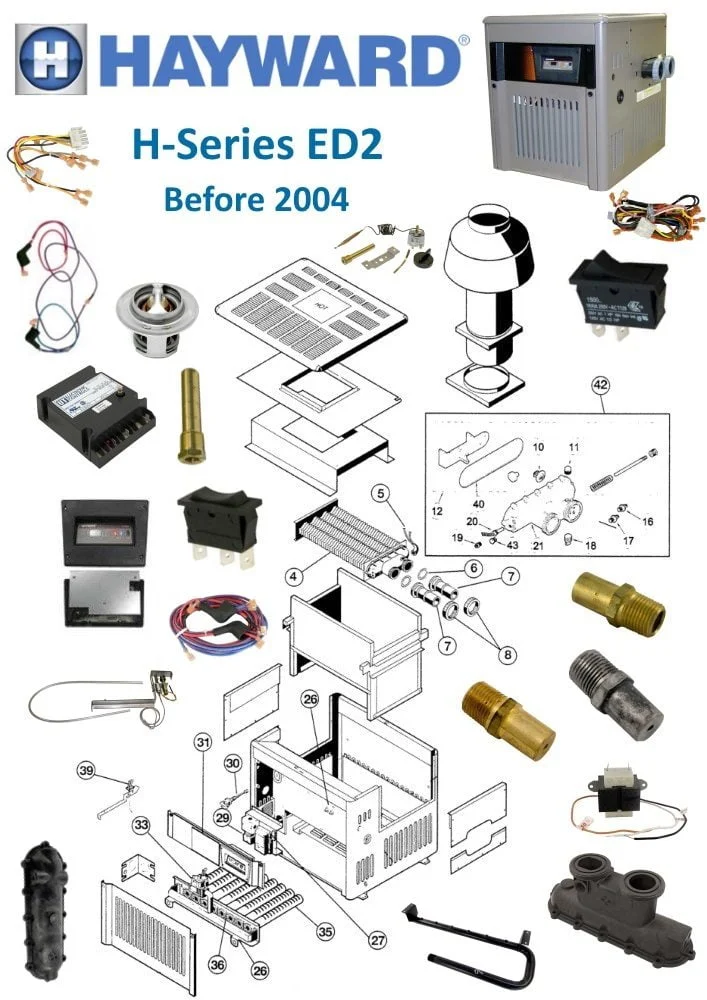 pool heater parts diagram