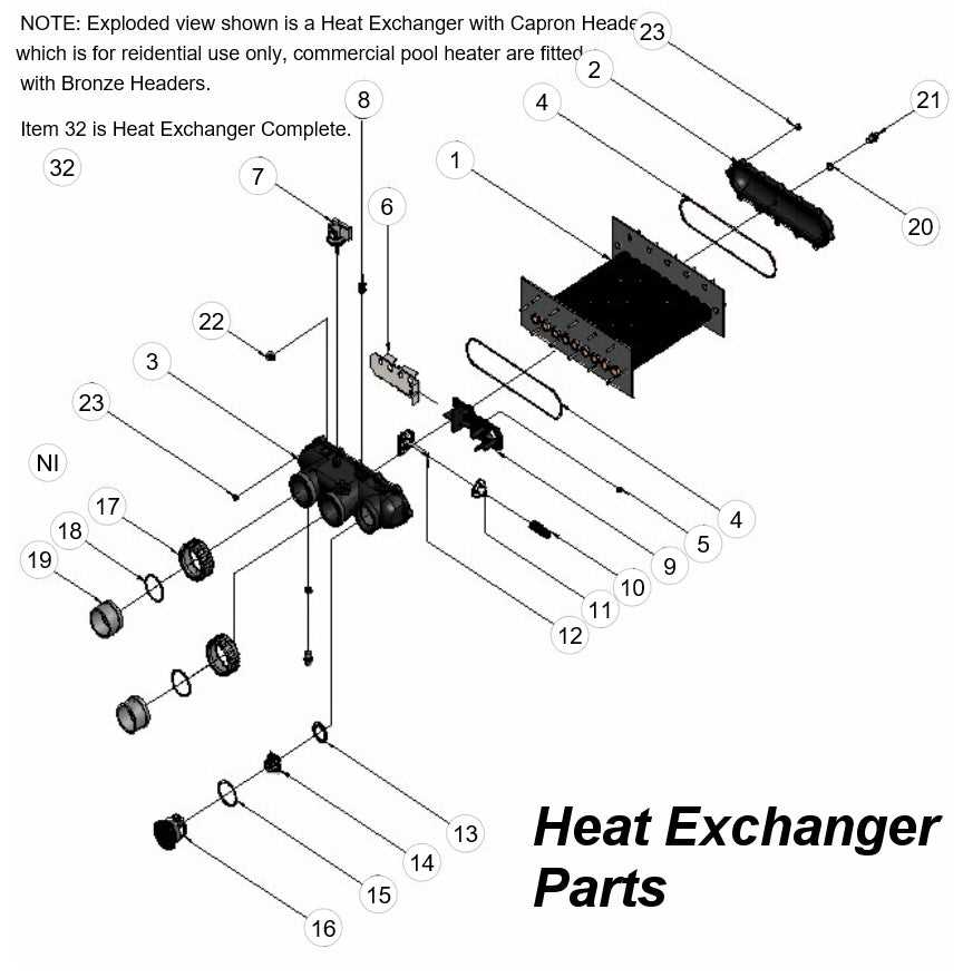 pool heater parts diagram