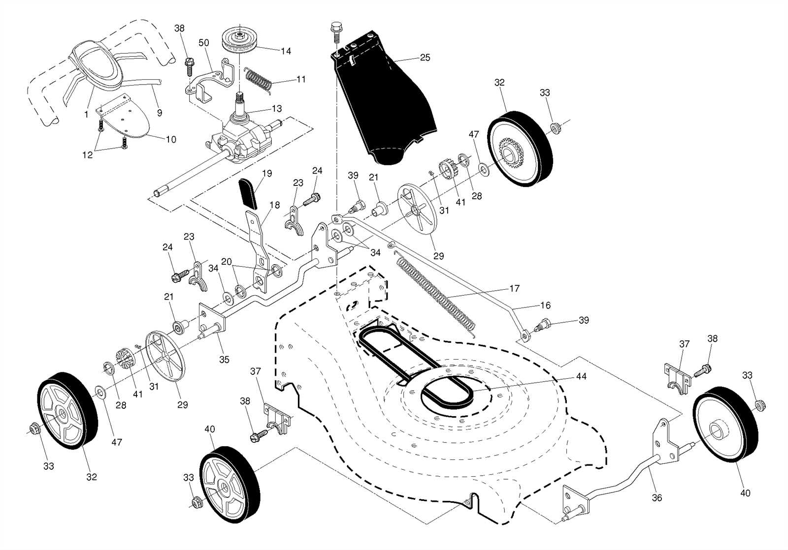 poulan lawn mower parts diagram