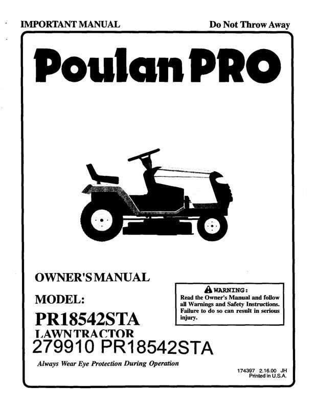 poulan pr4218 parts diagram