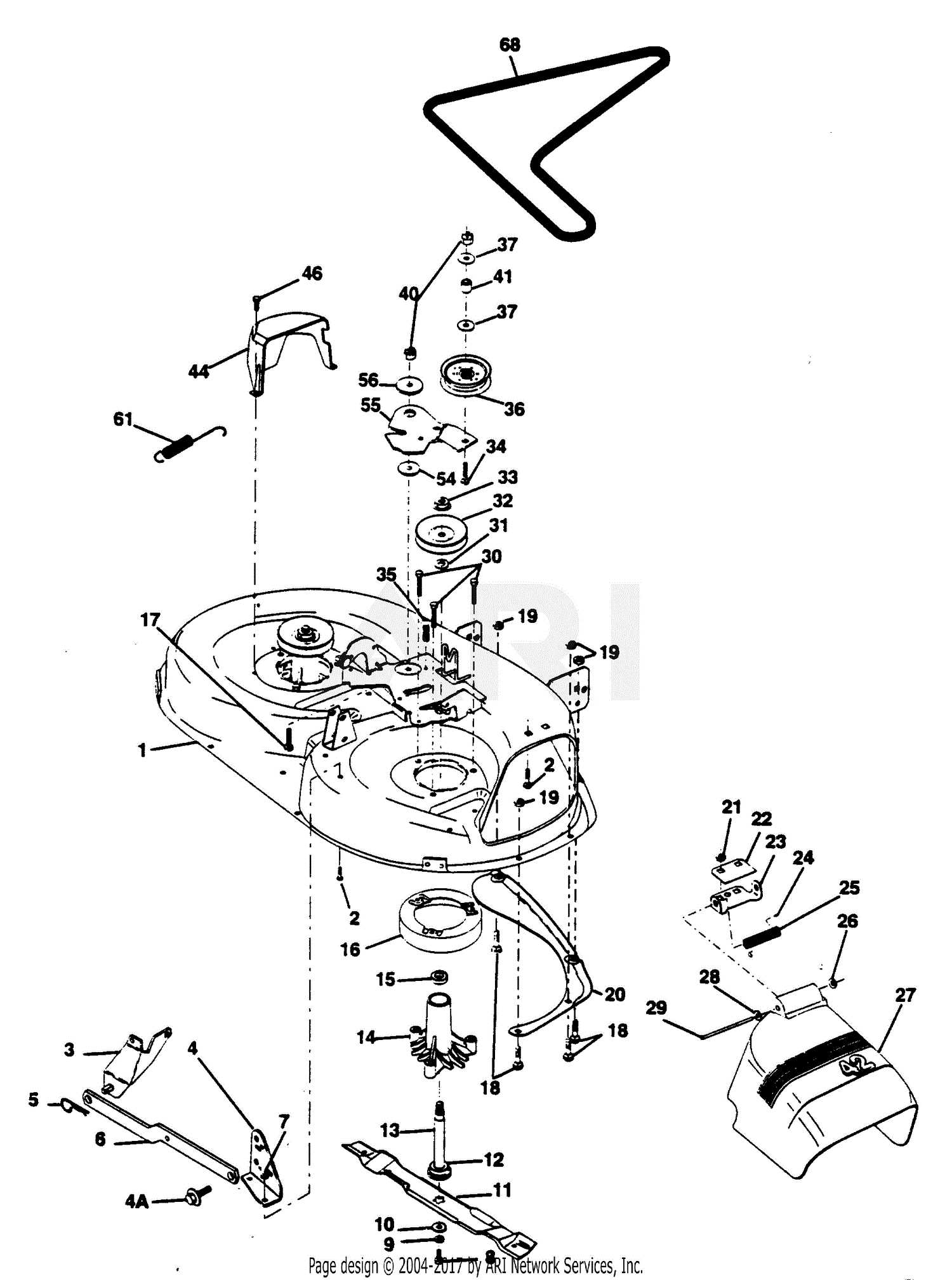 poulan pro 42 inch riding mower parts diagram