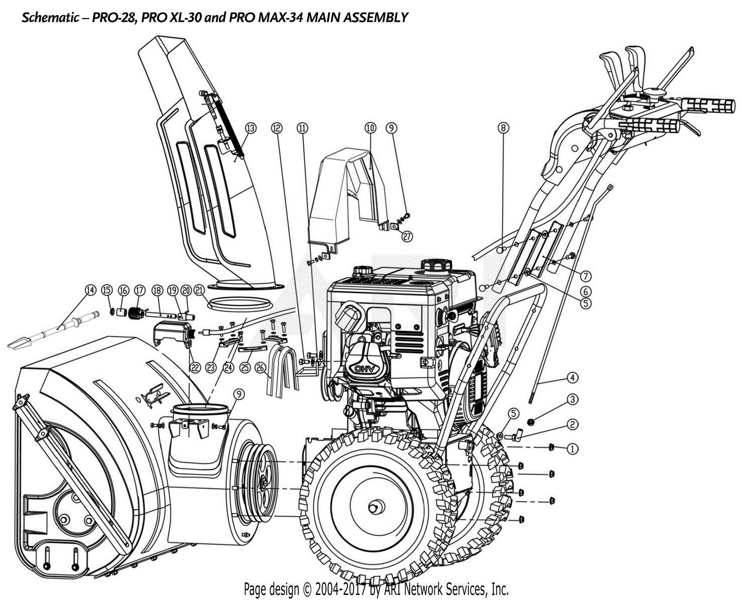 power smart snow blower parts diagram