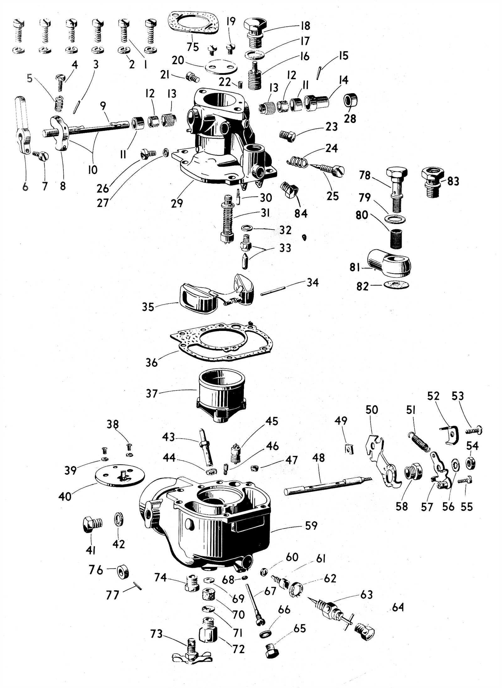 rochester carburetor parts diagram