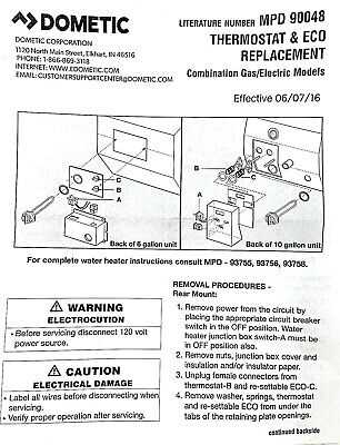 rv water heater parts diagram