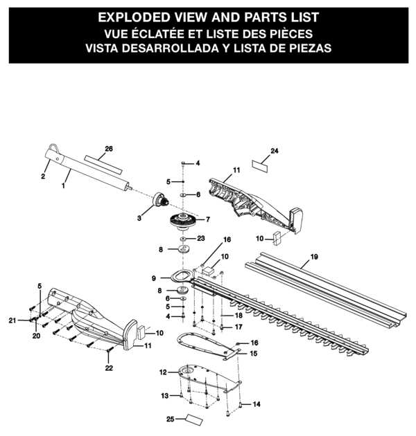 ryobi hedge trimmer parts diagram