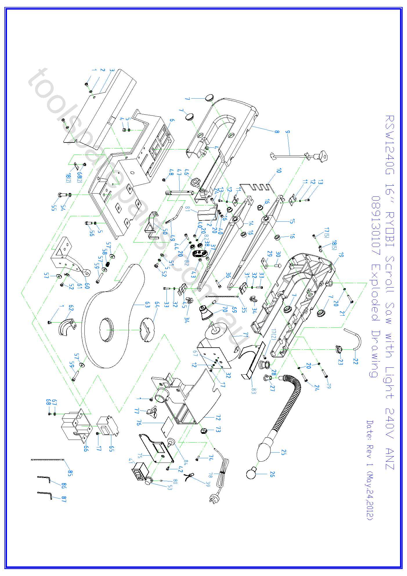 ryobi scroll saw parts diagram